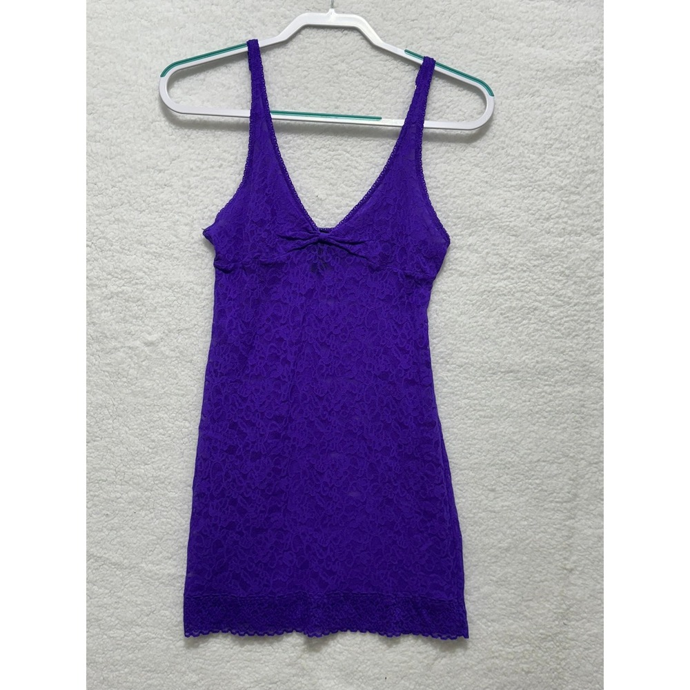 Victorias Secret The Lacie Purple Lace V Neck Mini Slip Dress Medium
